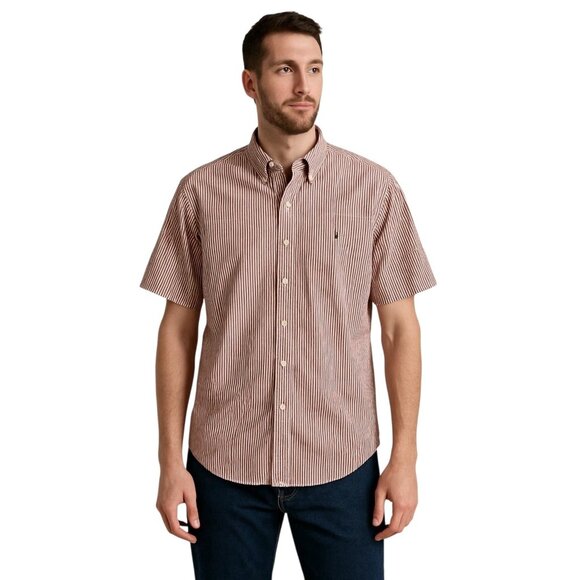 Ralph Lauren Mens Vintage Y2K Short Sleeve Striped Button Down Shirt Size XXL - Picture 1 of 13